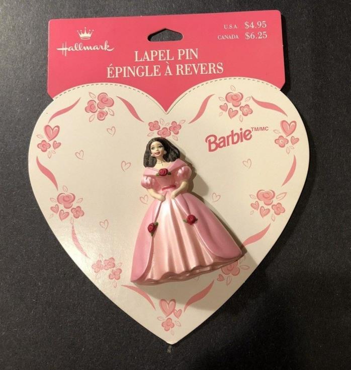Barbie Lapel Pin Hallmark Heart Valentine 1996 Excellent Condition NEW OLD STOCK
