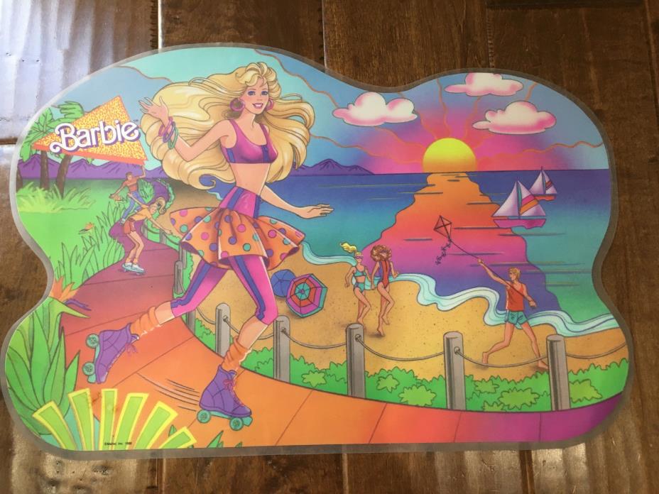 Vintage Mattel Barbie beach placemat from 1988