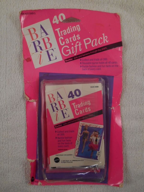 Vintage 40 Unused Mattel Barbie Trading Cards Gift Pack w/ Reusable Purse in Pkg