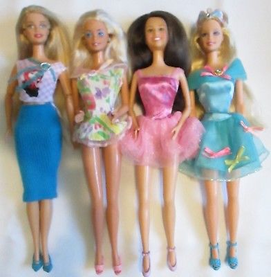 Barbie Dolls Lot of 4 Beautiful Barbies Excellent Fully Clothed w/ Shoes # 26