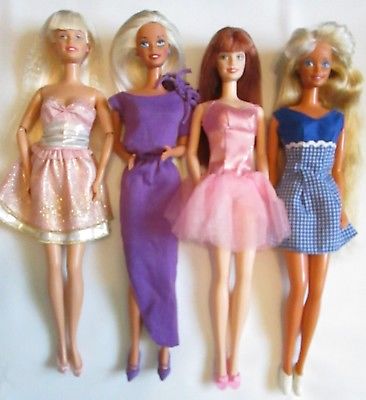 Barbie Dolls Lot of 4 Beautiful Barbies Excellent Fully Clothed w/ Shoes # 20