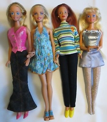 Barbie Dolls Lot of 4 Beautiful Barbies Excellent Fully Clothed w/ Shoes # 27