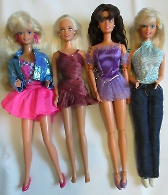 Barbie Dolls Lot of 4 Beautiful Barbies Excellent Fully Clothed w/ Shoes # 24