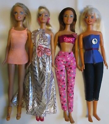 Barbie Dolls Lot of 4 Beautiful Barbies Excellent Fully Clothed w/ Shoes # 34