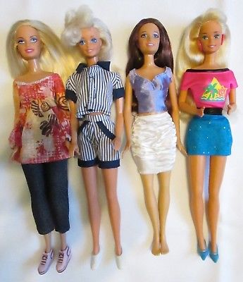 Barbie Dolls Lot of 4 Beautiful Barbies Excellent Fully Clothed w/ Shoes # 29