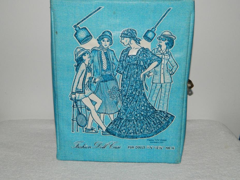 Vintage Tara Toy Corp Textured Blue Fashion Doll Case No. 16 Fits Barbie