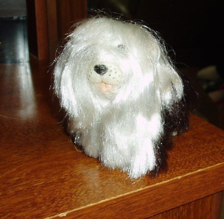 VTG. 1989 CITI TOY SHAGGY DOG SWEETIE PUP WHITE AND BROWN HAIR - 3
