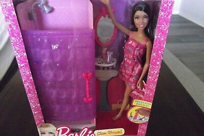 Barbie Glam Shower & African American Black Barbie Doll