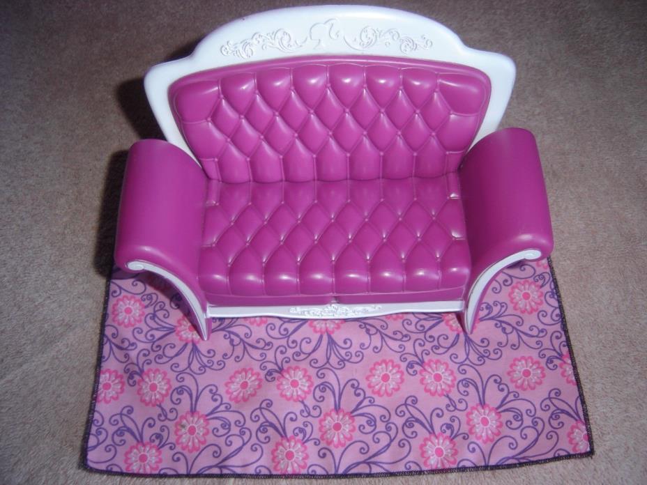 Barbie Doll Ponytail Furniture Couch Rug Dream House Purple Dollhouse 2008 2