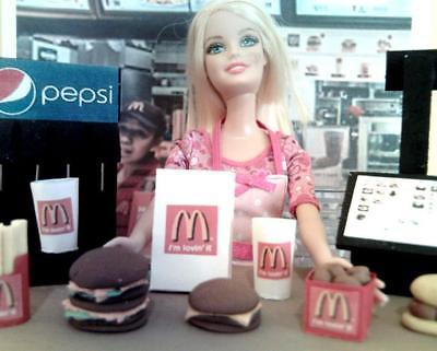 Barbie Doll Sized McDonald's Restaurant Play Set Toy