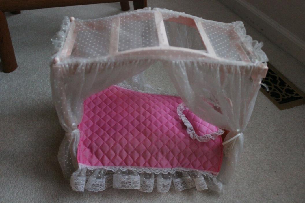 Vintage 1982 Barbie Canopy Bed and 1985 Glow Canopy Bedspread and Pillow