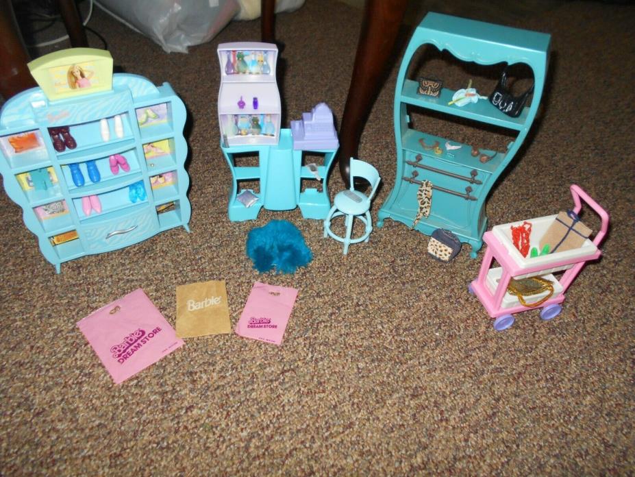 36pc. Barbie Doll Lot - Boutique/Shopping Displays/Shoe Store w shoes & more