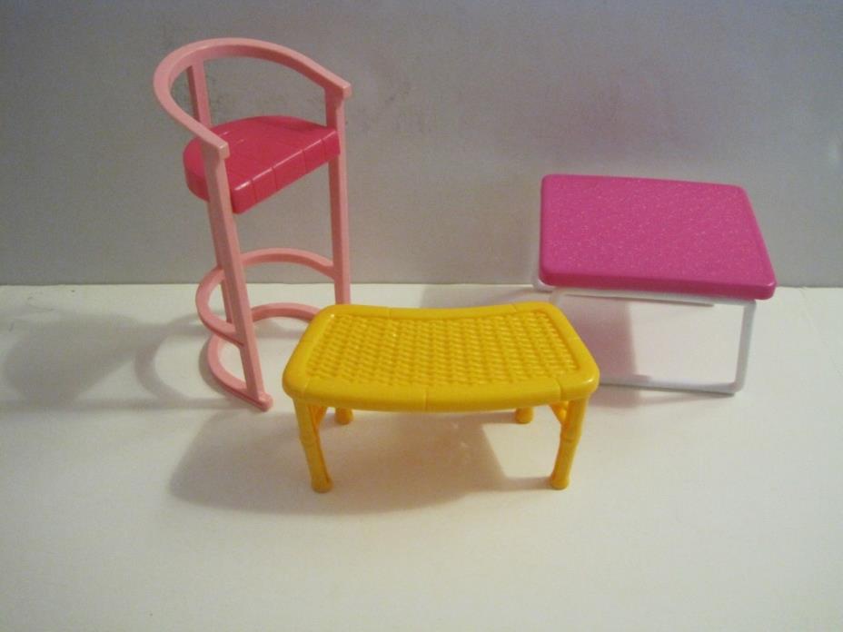 Vintage Barbie Mattel 2 Tables and a Chair