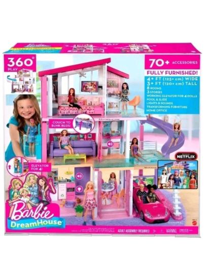 New Barbie DreamHouse Playset with 70+ Accessory Pieces by Mattel In Stock