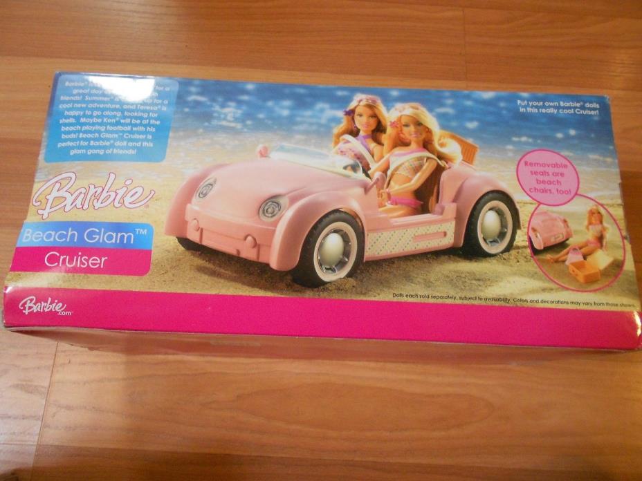 2006 Mattel Barbie Beach Glam Cruiser ~ PINK ~ REMOVABLE SEATS ~ SUITCASE