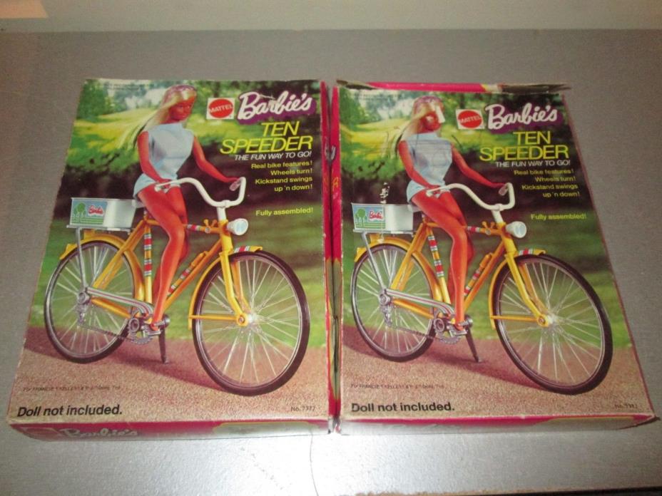 Vintage 1973 Barbie Ten Speed Bikes Lot of 2 Complete With Boxes