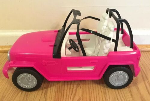 2012 Mattel Barbie Hot Pink White Plastic Jeep Car Vehicle Beach Cruiser Barbies