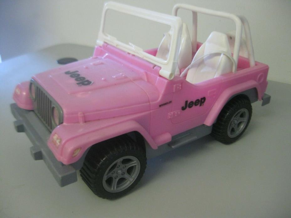2003 Mattel Barbie Doll Size Pink & White Wrangler Jeep Beach Party Outdoor Toy