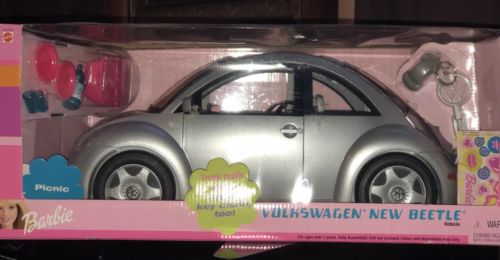 Silver Barbie Volkswagen New Beetle Bug- Year 2001 - Mattel - New In Box!