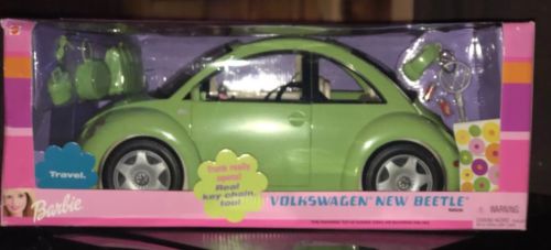 Green Barbie Volkswagen New Beetle Bug- Year 2002 - Mattel - New In Box!
