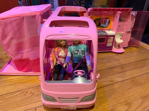 Beautiful Barbie Camper Van Pop Out Tent 2008 With Accessories Must See