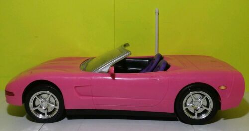 2001 Mattel Barbie Doll---Hot Pink Corvette RC Remote Control Toy Car - NoRemote