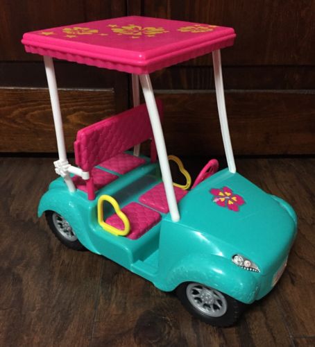 2011 Mattel Colorful Plastic Barbie Golf Cart (missing seatbelts) GUC