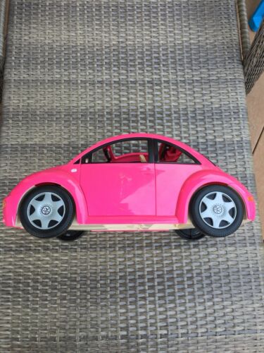 Barbie Volkswagen Hot Pink Beetle Car With Flower & Baby Car Sear 2000 Mattel