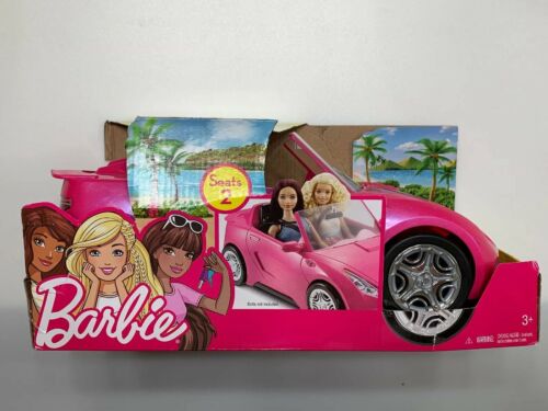 Barbie Doll Convertible Pink Car Kids Toys Girls Vehicle Fits 2 Girl Play Gift