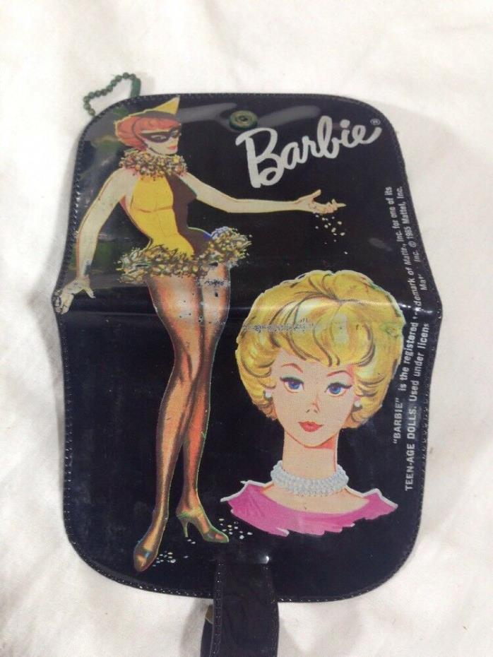 BARBIE VINTAGE 1965 VINYL WALLET Teen-age dolls harlequin costume mirror file