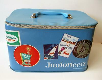 Vintage 1964 JUNIORTEEN Travel Train Case Standard Plastics Products Label Ads