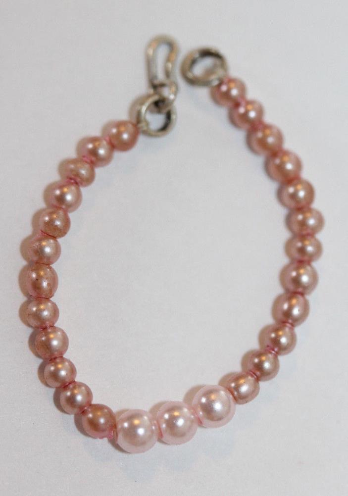 VINTAGE BARBIE 1959-65 PINK GRADUATED PEARL NECKLACE TO 3 MATTEL OUTFITS LISTED