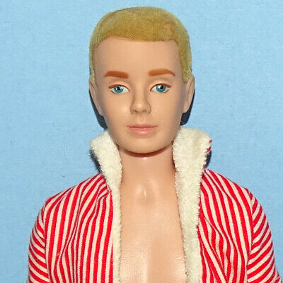 Vintage Barbie 1961 Flocked Hair Ken Doll Blonde Straight Leg #750 Swimsuit Box