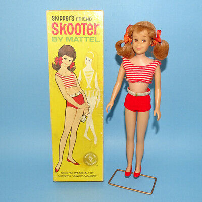 Vintage 1960s Barbie Straight Leg SL Titian SKOOTER Doll Original Outfit Box