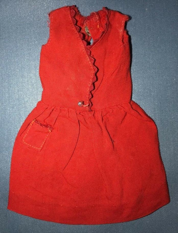 Vtg 1964 Barbie Skipper Doll #1901 Red Sensation Dress Rick Rack Trim Tagged