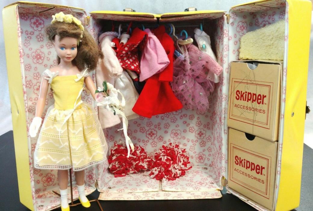 Vintage 1963 Barbie Skipper W/ Original Outfits, Carrying Case, And Accessories