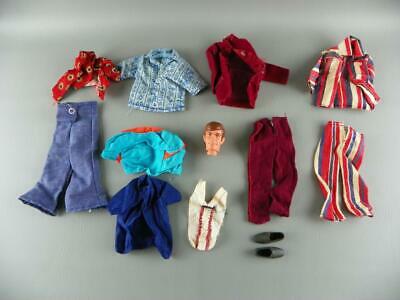 Vintage 1960's-70's Kenner Barbie KEN DOLL 1968 Brown Hair Head and Clothing Lot