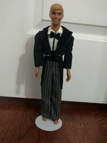 1974 Sun Valley Ken Doll Wearing Genuine Ken Tuxedo No Shoes Stand Included