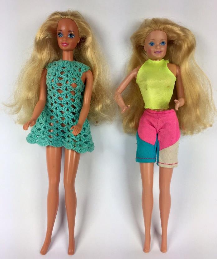 Lot Of 2 VNT Barbie Dolls 1966 Bodies, (1) 1976 Head, Twist & Turn Bend At Knees