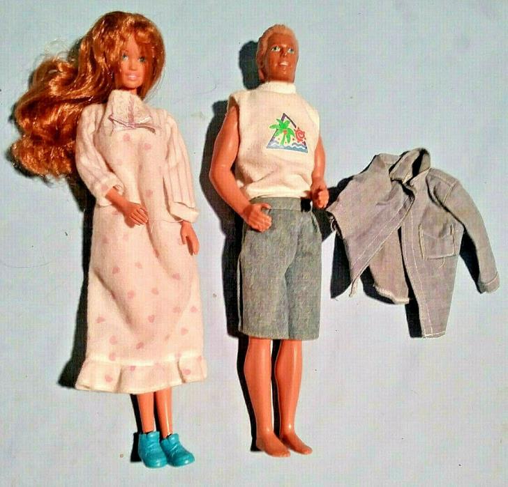 Vintage 1993 Barbie w/ Jointed Knees & 1968 Ken with Clothes