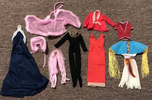 Lot 9 Pieces Vintage Barbie Doll & Similar Clothes Dresses Outfits