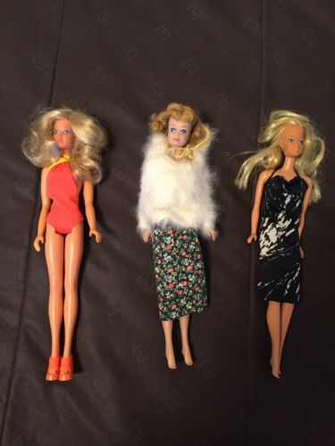 2 VINTAGE BARBIE DOLLS 1966 AND 1975 1 MIDGE DOLL MARKED CO. 1962 BARBIE 1958