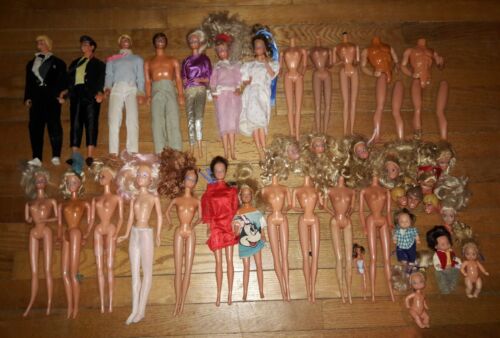 Huge Vintage Barbie Ken Dolls Parts Pieces Lot Mattel Hasbro twist n turn
