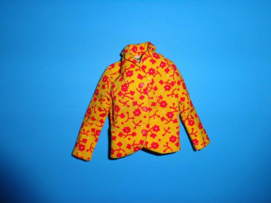 1967 Barbie Doll Travel Togethers 1688 jacket -- yellow & red floral