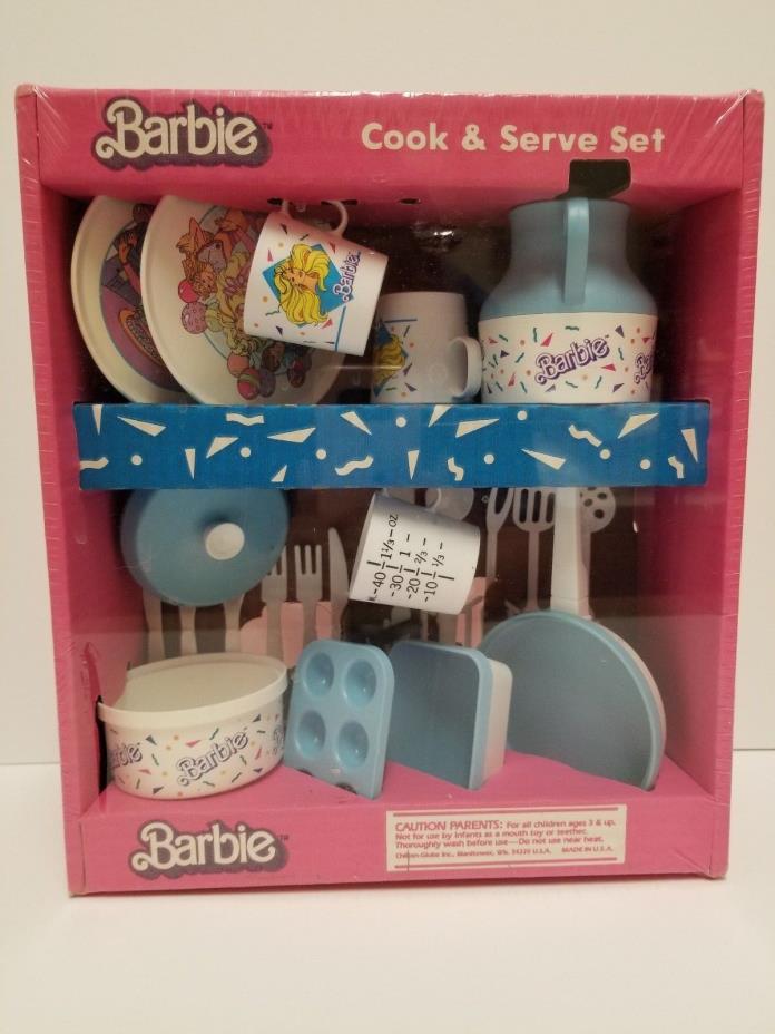 Barbie Cook and Serve Set plastic NEW IN BOX 1989 Mattel Chilton-Globe