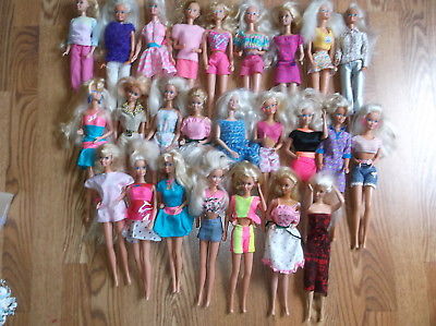 1966 Barbie dolls, 12 inch, lot of 26  ..all dressed, NO SHOES