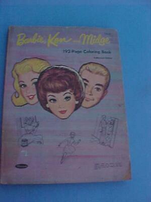 BARBIE, KEN, AND MIDGE, 192 PAGE COLORING BOOK BY WHITMAN