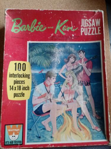 Vintage 1972 Barbie and Ken 100 piece Jigsaw Puzzle  Mattel Inc. Made in USA