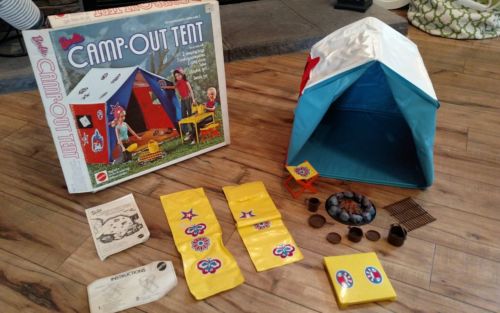 Vintage 1972 Barbie Camp Out Tent MATTEL No. 4288 in Original Box & Fire Pit