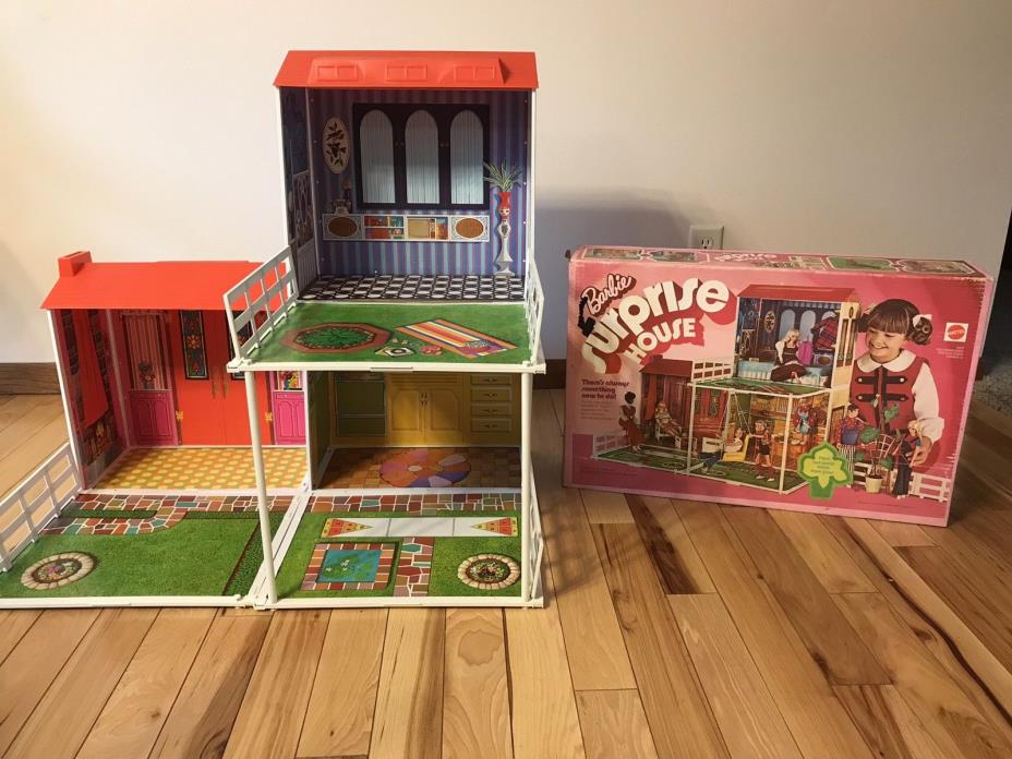 Vintage Mattel 1970s Barbie Surprise House w/Box No 4282 RARE Plastic Panels